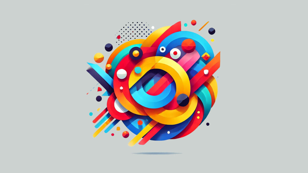 Image of Dall·e 2024 11 18 11.12.30 a vibrant and bold abstract design with vivid colorful geometric shapes including triangles circles and rectangles